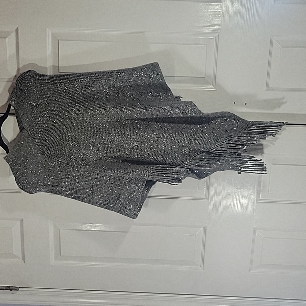 Gray 100% acrylic poncho